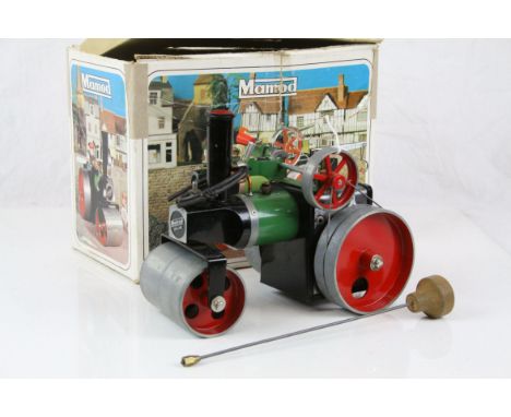 Boxed Mamod Steam Roller SR 1A, gd condition, appearing unused, with steering rod, box showing wear