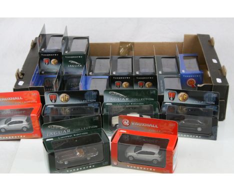 19 boxed 1:43 Lledo Vanguards ltd edn diecast collection models to include Vauxhall, Jaguar, Rover MG, The British Motor Corp