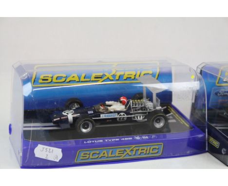 Two cased Scalextric slot cars to include C3413 Lotus Type 49B Jo Siffert Rob Walker Racing 1968 and C2917 Ford GT40 MKII 196