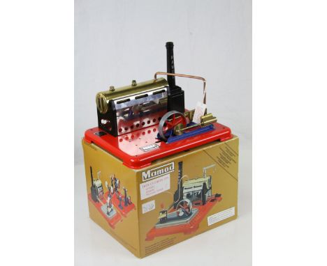 Boxed Mamod Twin Cylinder SP5 Stationary Steam Engine, appears to be unused and excellent, with paperwork 