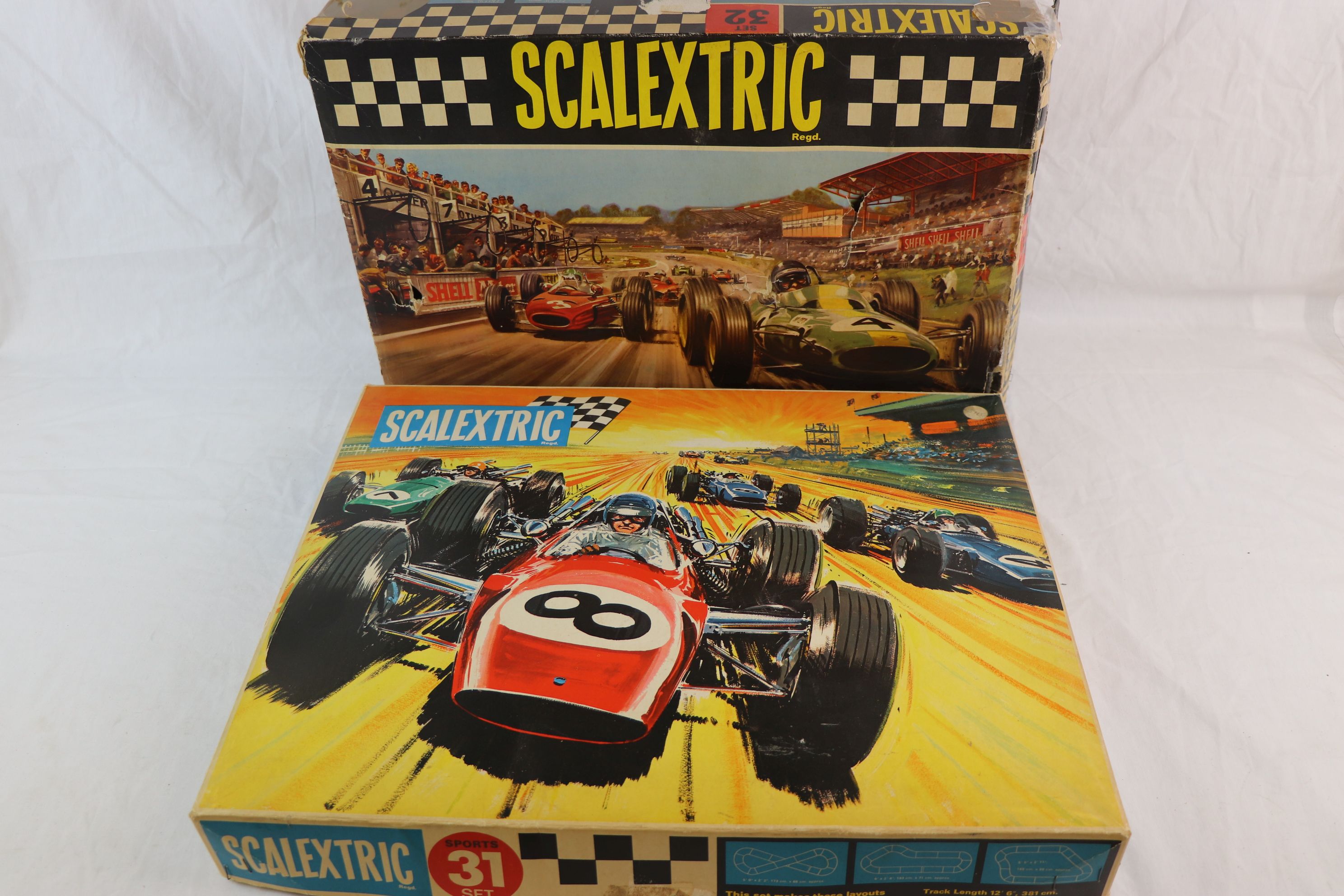 Scalextric two vintage boxed sets, Sports Set 31 & Set 32, both
