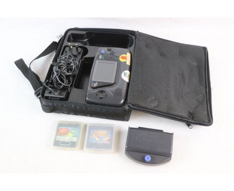 Retro Gaming - Cased SEGA portable video game system Game Gear console with power unit and cables, Master Gear Converter, 6 x