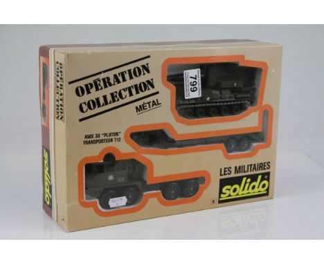 Boxed Solido Military Operation Collection B Tank Transporter set, diecast excellent, box gd