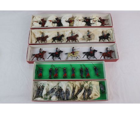 Metal Soldiers - 8 x Britains French Infantry, 12 x Johillco American Civil War, 5 x Britains Chasseurs a Cheval, 5 x Britain