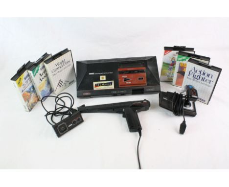 Retro Gaming - Sega Master System Power Base with Sega Light Phaser, Sega control pad, Sega control stick, power unit &amp; c