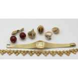 1 Konv. Schmuck/Uhr GG/WG je 18ct. z.T. mit Brillanten bis zu ca. 0,2ct. und z.T. mit Halbedelsteine