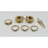 1 Konv. Schmuck GG/WG/RG je 18ct. z.T. mit Brillanten bis zu ca. 0,03ct., Rubine, Saphire, wohl Smar