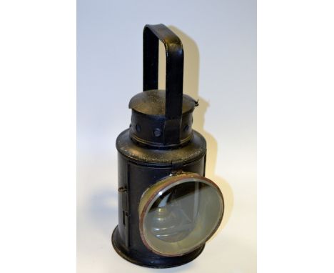 Railway Interest - a general purpose railway head lamp, brass plate inscribed Yarmounth M & G.N.R. J.R. 3247, 34.5cm hihg