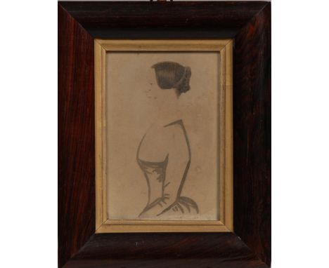 English School (early 19th century), a profile portrait miniature, of a young lady, three-quarter length, facing to dexter, 1