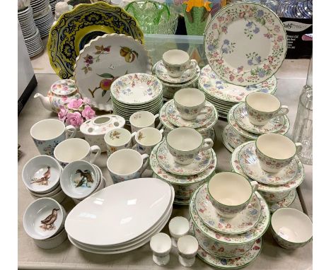 A Churchill Emily pattern part dinner/tea service comprising dinner &amp; side plates, teacups &amp; saucers; Cath Kidston, R