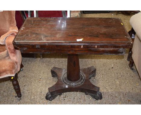 19th century rosewood veneered card table (for restoration)