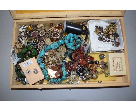 Box of various costume jewellery