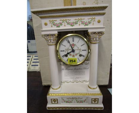 A Franklin Mint The Empress Josephine ceramic cased Clock with certificate, 14 2/8 high