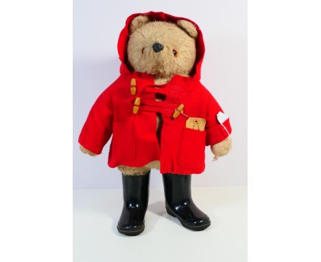 Paddington Bear - A 1980s Paddington Bear standing approximately 50 cm tall in the later red coat with Paddington Bear 1980 b