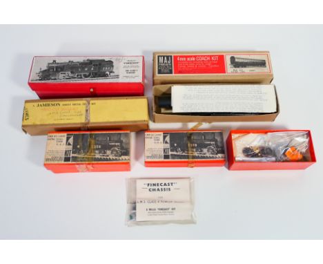 Wills Finecast - MAJ Products - Jamieson - Keyser - A group of six white metal OO gauge steam locomotive and rolling stock ki