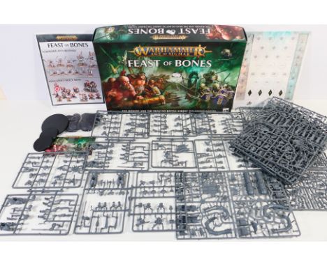 Warhammer - Games Workshop - Citadel - A boxed Warhammer 'Age of Sigmar - Feast of Bones' set. The set is open contains vario