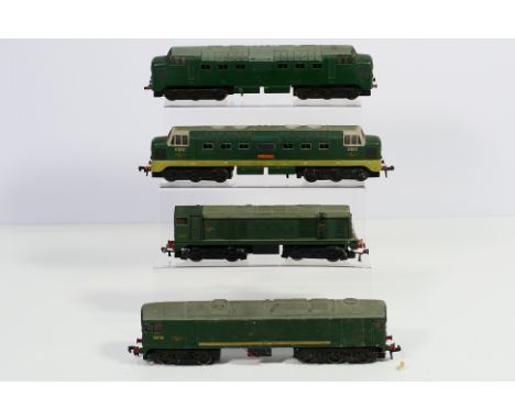 Hornby Dublo - Four unboxed OO gauge Hornby Dublo diesel locomotives. Lot includes Class 55 Deltic Op.No. D9012 'Crepello' in