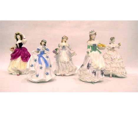 Coalport figure 'Ripe Cherries Ripe', a Coalport figure 'Lavender Sweet Lavender', a Royal Worcester figure 'Sweet Forget Me 