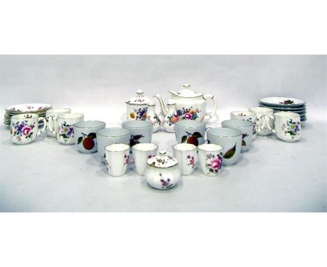 Royal Crown Derby part tea/breakfast service 'Derby Posies', comprising teapot, cream jug, cups and saucers, egg cups, salt a