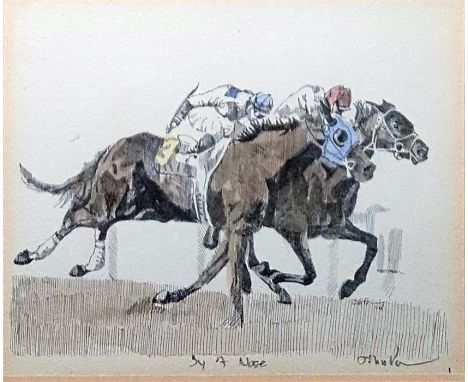 Quantity of modern prints and pictures to include colour print "A Point to Point", photographs, colour print "Arkle Portrait 