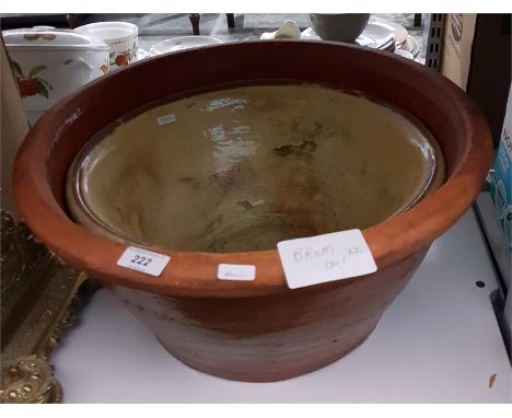Large terracotta garden planter with another ceramic planter (2)   