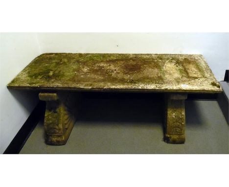 Stone garden bench, 122cm x 43cm x 42cm   