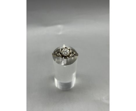 Diamond Stone 18ct Gold and Platinum Ring