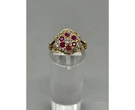 Diamonds and Gemstones 15ct Gold Ring