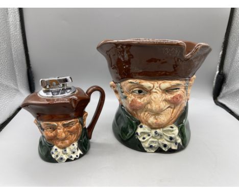 Rare Royal Doulton - Old Charley Tobacco Jar and Old Charley Lighter