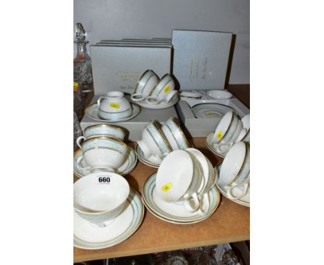BOXED BRISSI TEA WARES, comprising sixteen matching tea cups and saucers