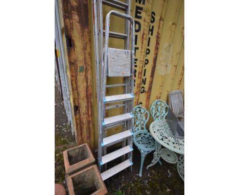 AN GRAVITY 240 SERIES ALUMINIUM DOUBLE EXTENTION LADDER, length 350cm and an aluminium step ladder (2)