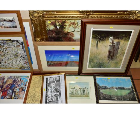 PAINTINGS AND PRINTS etc to include 'Pennine Buzzard' by F.J.Watson watercolour on paper, size 25cm x 17cm, Continental water