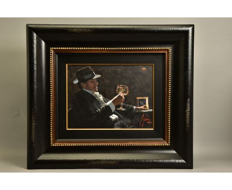 FABIAN PEREZ (ARGENTINA 1967) 'STUDY FOR TINTO II' a portrait of a male figure drinking wine, signed bottom right, signed and