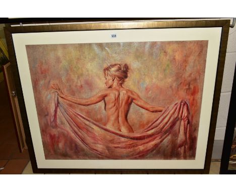 TOMASZ RUT (POLISH 1961) 'CANDIDE' a limited edition print of a female nude holding a swathe of cloth 24/95, signed bottom ri