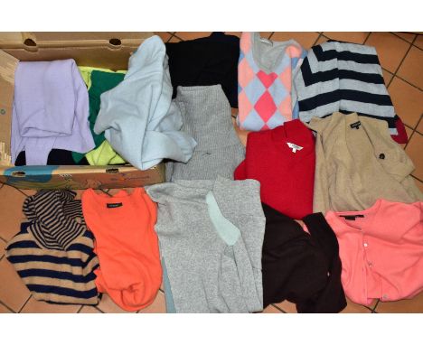 A BOX OF (MOSTLY) CASHMERE KNITWEAR, including cashmere, cashmere and silk mix, cashmere and wool mix, L K Bennett, Jaeger, O