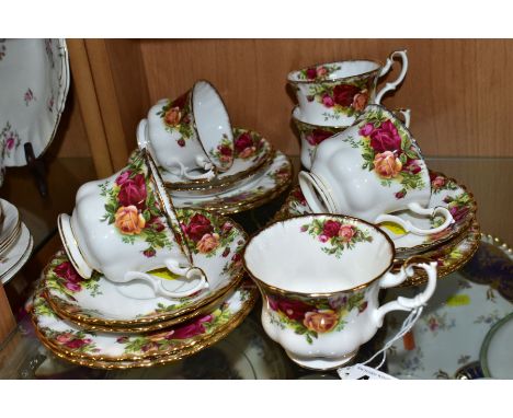 A ROYAL ALBERT OLD COUNTRY ROSES PART TEA SET, comprising six cups, six saucers and six tea plates, all first quality (18) (C