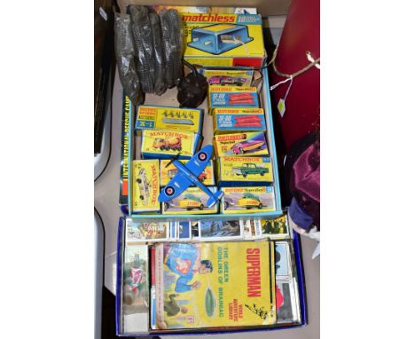 A QUANTITY OF BOXED MATCHBOX 1-75 DIECAST VEHICLES, to include Mercury Police Car, No.55, lightly playworn condition, worn ty