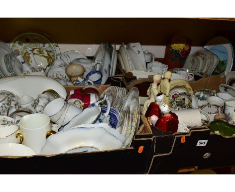 FOUR BOXES OF DINNER AND TEA WARES, ETC, Royal Crown Staffordshire Apple Blossom pattern, Coalport Wild Flower pattern, Athlo
