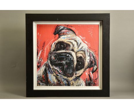 SAMANTHA ELLIS (BRITISH 1992) 'HERE'S LOOKING AT YOU KID', a limited edition print of a pug dog 81/295, signed bottom right w
