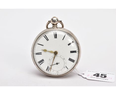 A GEORGE III, SILVER OPEN FACED POCKET WATCH, white dial, Roman numerals, seconds subsidiary dial at the six o'clock position