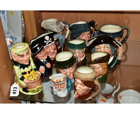 TWELVE ROYAL DOULTON TOBY/CHARACTER JUGS, comprising Leprechaun D6948, Sgt Peeler (The Doultonville Collection) D6720, Neptun