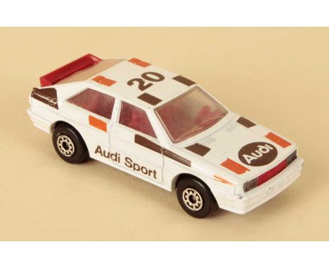 Matchbox Superfast 25d Audi Quattro FACTORY PRE-PRODUCTION COLOUR TRIAL - white body with burnt orange &amp; brown racing num