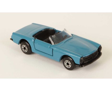 Matchbox Superfast 27a Mercedes 230SL MADE IN BULGARIA MODEL - blue body with high arches, clear windscreen, black interior, 