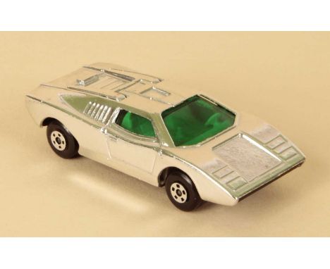 Matchbox Superfast 27b Lamborghini Countach FACTORY CHROME PLATED COLOUR TRIAL - chrome plated body without Streakers Tampo P