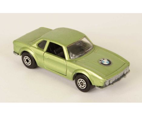 Matchbox Superfast 45b BMW 3.0 CSi MADE IN BULGARIA MODEL - Metallic light green body, clear windows, black interior, silver 