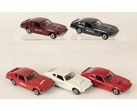 Matchbox Superfast 5 x 67c Datsun 260Z MADE IN BULGARIA MODELS - all are clear windows, black interior, silver painted Matchb