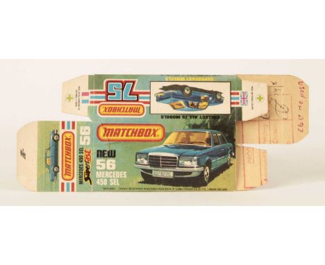 Matchbox Superfast Bowater's Printers Proof Empty "New" Type K Box For 56c Mercedes 450 SEL - 1978 Copyright proof box with g