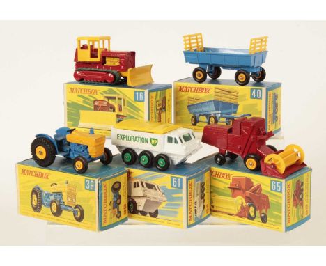 Matchbox Regular Wheels Group of Early 1970's Issue Models in Type G Superfast Style Boxes. (1) 16d Case Bulldozer - Stannard