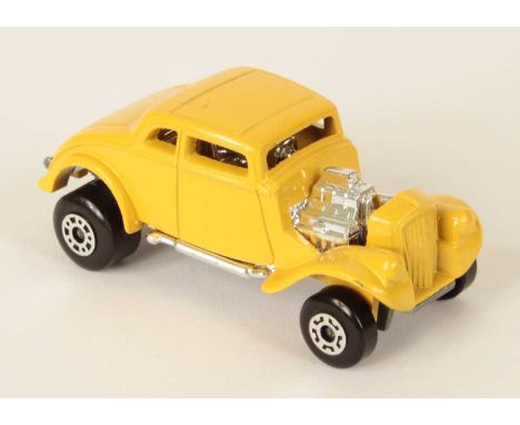 Matchbox Superfast 69d Willys Street Rod FACTORY PRE-PRODUCTION COLOUR TRIAL - yellow body, chrome engine &amp; interior, bar
