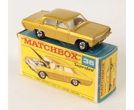 Matchbox Superfast 36a Opel Diplomat - metallic light gold body with silver grille, engine has been only partially chrome pla
